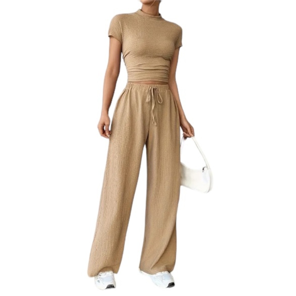Textured Top And Pant Set
